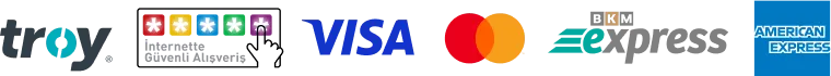 Ödeme yöntemleri: Troy, Visa, Mastercard, American Express