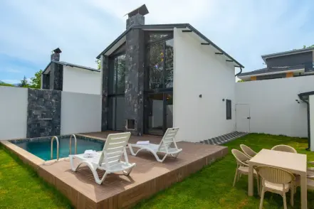 Tam İzole Havuzlu, Jakuzili ve Şömineli Lüks Loft Villa | GV130